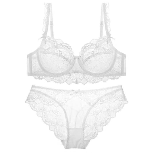 Embroidery Ultrathin Underwire Lingerie Set